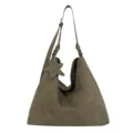 Olijfgroene geweven schoudertas, stijlvolle vintage casual hobo crossbody tas variant. - Geweven Slouchy Stijl / Groen