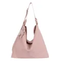 Roze geweven leren crossbody tas, stijlvolle dames schoudertas voor dagelijks Woon-werkverkeer. - Geweven Slouchy Stijl / Roze