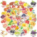 Joli pack autocollants de fruits mignons avec noms anglais et chinois, stickers deco impermeable. - Autocollants de Fruits / 50 Pièces/Paquet