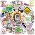 Detail view of waterproof funny meme stickers showcasing humorous designs for decoration. - Meme Funny Style / 50 Sheets