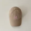Kinder Baseball Cap in Khaki mit niedlichen rosa Buchstaben fuer den taeglichen Alltag - Kinder 50-54cm / Khaki