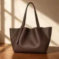 Dunkelbraune Leder Shopper Tasche Große Kapazität Damen Schultertasche Alltag Elegante - Dunkelkaffee
