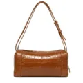 Braune Schultertasche aus Leder mit Krokodilmuster, elegante Damentasche fuer Alltag. - 26*14*12cm / Braun