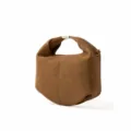 Braune Wildleder Hobo Handtasche stilvolle minimalistische Beuteltasche Damen Herbst Winter. - Karamellbraun