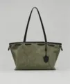 Grüne Wildleder Shopper Tasche mit Schultergurt, elegante große Handtasche für Damen neu. - 27(W) X 24(H) X 12(D)cm / Grün