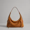 Braune Wildleder Umhängetasche für Damen, elegante Retro Schultertasche mit Lederriemen. - Karamellbraun