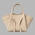 Beige Wildleder Shopper Tasche, große Kapazität Schultertasche, Retro Pendler Handtasche. - Beige