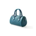 Blaue Damen Handtasche aus Leder im Boston Stil, lässige Umhängetasche für den Alltag. - Denim-Blau