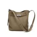 Echtleder Eimer Umhängetasche für Damen, große Kapazität lässige Crossbody Shopper. - Trench Grau