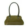 Olivgrüne Wildleder Umhängetasche für Damen, elegante Retro Handtasche mit großem Fassungsvermögen. - Olivgrün