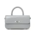 Graue Echtleder Handtasche Damen Umhaengetasche Schultertasche Freizeit Pendler Tasche - 21*8.5*12 / Hellgrau