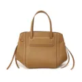 Elegante braune Damentasche aus Leder, stilvolle Shopper-Tasche mit Henkel und Riemen. - Bernsteinbraun