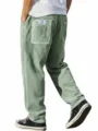 Men Corduroy Loose Straight Casual Pants Vintage Vertical Stripe Trousers with Dual Pockets - S / Bottoms / Light Green