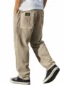 Pantalon de contrat en velours cotes coupe droite ample poches dos style decontracte. - Kaki