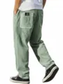 Mens casual corduroy pants loose fit straight leg light green trousers with back pocket woven label - S / Bottoms / Light Green