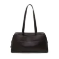 Klassische dunkelbraune Leder-Umhängetasche für Damen, retro Stil Handtasche. - Kakao