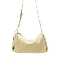 Beige Ledertasche Schultertasche, modische Kissen Umhängetasche mit verstellbarem Gurt. - 30x12x14cm / Milchiges Gelb