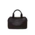 Dunkelbraune Leder Bowlingtasche, elegante Vintage Boston Handtasche für Damen im Alltag. - Kakao
