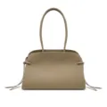 Elegante Damen Leder Tote Tasche minimalistische Handtasche grosser Kapazitaet grau braun - Trench Grau