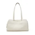 Elegante minimalistische Leder Schultertasche, vintage weiße Handtasche für Damen. - Weiß