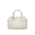 Weißer Leder Boston Bag, elegante Bowling Handtasche mit kurzen Griffen für Damen Alltag. - Weiß