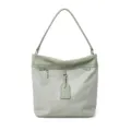 Hellgrune Leder Nylon Umhängetasche lässige Shopper Handtasche stilvolle Alltagstasche - Zypressengrün