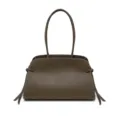Braune Leder-Tote-Bag für Damen, große minimalistische Handtasche für den Arbeitsweg. - Elefantengrau