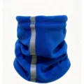 Braga de cuello de invierno de forro polar azul con banda reflectante para ciclismo y esquí. - Calentador de Cuello de Forro Polar Reflectante (WHHT639) / Azul zafiro