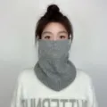 Autumn winter outdoor cycling knitted snood unisex minimalist windproof keep warm scarf - Gray