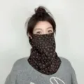 Winter cycling neck gaiter face mask, thermal windproof outdoor sports scarf in dark brown. - Bowknot Style (WHHT632) / Coffee