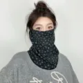 Winter outdoor cycling neck gaiter floral face mask warm windproof face cover for cold weather - Bowknot Style (WHHT632) / Dark Gray
