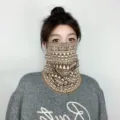 Copricapo in maglia maschera facciale antivento scaldacollo invernale caldo da donna - Stile Etnico - Caffè