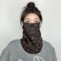 Winter outdoor cycling neck gaiter windproof face mask warm thermal full face cover for cold - Wild Rose Style (WHHT632) / Coffee