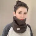 Scaldacollo lavorato a maglia per ciclismo invernale donna, sciarpa calda antivento. - Taglia unica / Grigio scuro