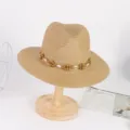 Stylish straw hat featuring a unique beaded and shell band, perfect for beach and summer outdoor wear. - MZ-020 Beach Straw Hat / One Size