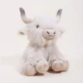 Peluche douce de vaches des Highlands ecossaise, joli yak en peluche jouet assis mignon. - Gris Assis