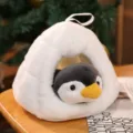 Lindo pingüino de peluche iglú de nieve muñeca de tela suave regalo de navidad para niños - Muñeca Cueva de Nieve - Pingüino / 20cm