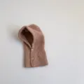 Baby Strickhaube Winter warmer Kapuzenschal Kleinkind einfarbige Knopf Mütze Schal - Khaki