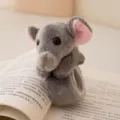 Cute gray elephant plush slap bracelet toy, soft stuffed animal wristband gift for kids. - Small Slap Ring - Elephant