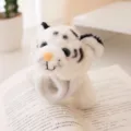 White Tiger Plush Slap Bracelet Cute Animal Toy Soft Stuffed Wrist Ring For Kids Gift - Large Slap Ring - White Tiger