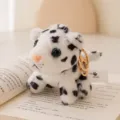 Plush snow leopard keychain, cute animal plush bag charm for kids and girls, soft toy gift. - Keychain - White Leopard