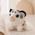 Cute white tiger plush toy keychain, soft stuffed animal bag pendant gift for kids. - Keychain - White Tiger