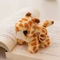 Cute plush giraffe keychain plushie toy pendant, soft animal keyring bag charm for kids gift. - Keychain - Giraffe
