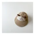 Cute cartoon dog ear kids sun hat detail view, quick-dry breathable fabric, wide brim summer cap. - 50-52cm / Khaki Bear