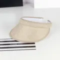 Chapeau de visière beige, chapeau de paille d'été décontracté à large bord pour extérieur. - Enfant / Khaki