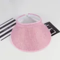 Visiere de soleil rose pour femme, chapeau d'ete de plage decontracté à large bord réglable. - Enfant / Rose