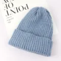 Bambino Colore Unito Cappello In Maglia Inverno Caldo Pull-On Cappello Blu Stile - Circa 48-53cm / Azzurro