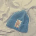 Berretto in maglia per bambini con elegante patch di lettere, caldo cappello autunnale. - Bambini Blu Cielo