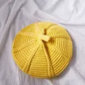 Kinder gelbe Strick Bereit Mütze einfarbig Herbst Winter warme Achteckkappe Variante Style - Einheitsgröße 46-52cm / Gelb