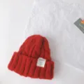 Kinder rote Zopfmuster Beanie Mütze Winter warm weiche Strickmütze Alltag Kleidung süß - 50-60cm / Rot